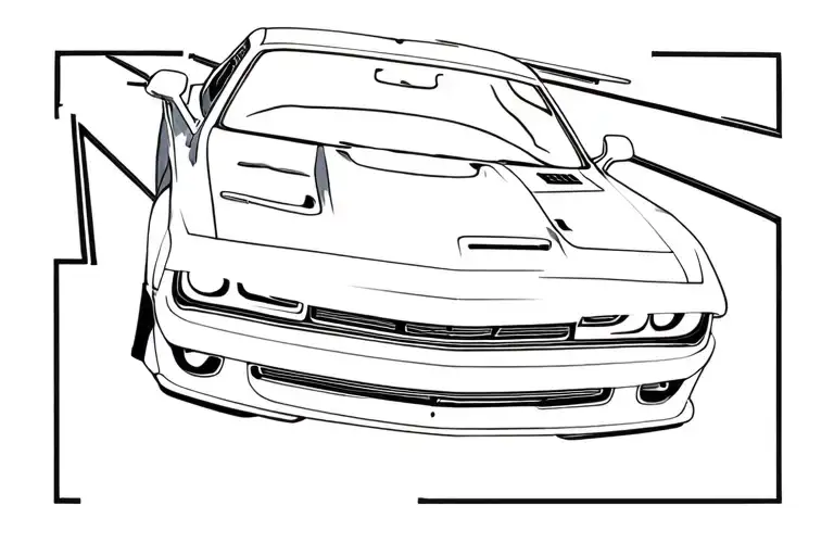 dodge challenger tattoo design idea