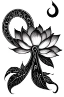 ankh feminine lotus flower tattoo design idea