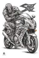 suzuki hayabusa tattoo design idea