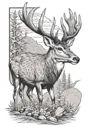 mule deer tattoo design idea