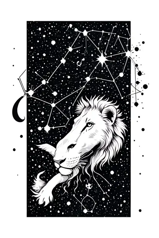 constellation tattoo design incorporating gemini and leo tattoo design idea