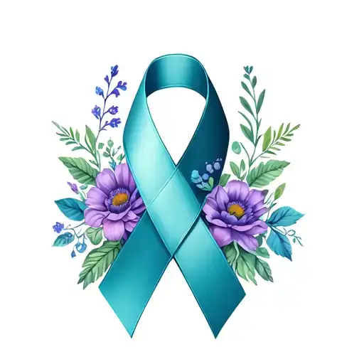 diabetes type 1, ovarian cancer ribbon, survival, flowers tattoo design idea