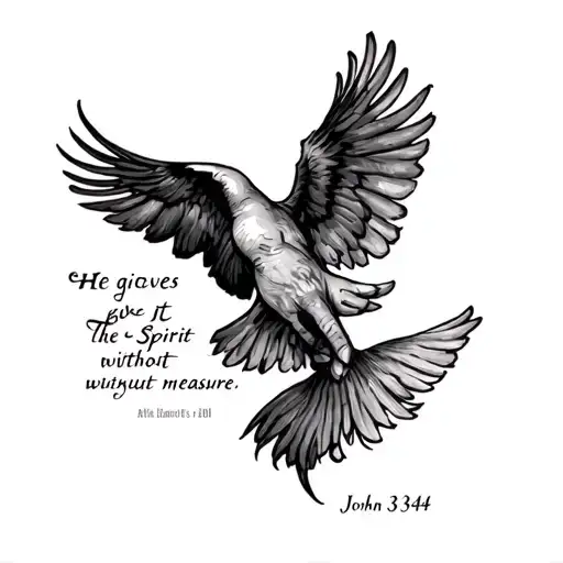 i want a tatoo that captures the bible verse for He gives the Spirit without measure.” John 3:34b tattoo design idea