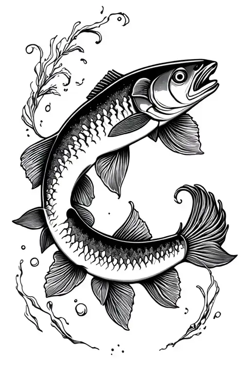 Chinook salmon tattoo design idea