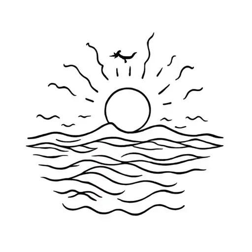 something involving the sun and the ocean and sea animals but it does not have to be those things tattoo design idea