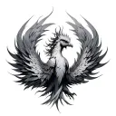 Feminine Phoenix tattoo design idea