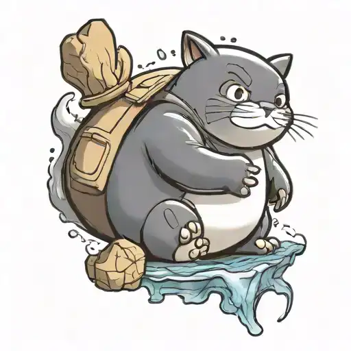 Snorlax the pokemon who drinks Asterix's magic potion tattoo design idea