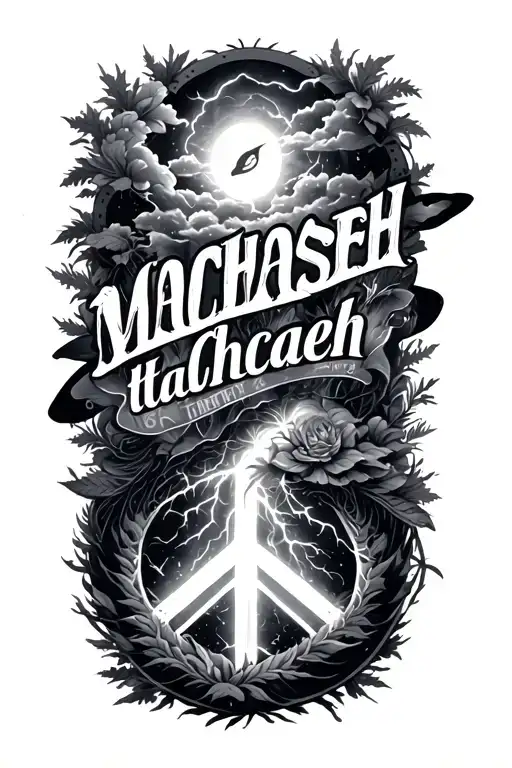 "MACHASEH" Peace And Lightining Storm And Time And Nature Tattoo tattoo design idea