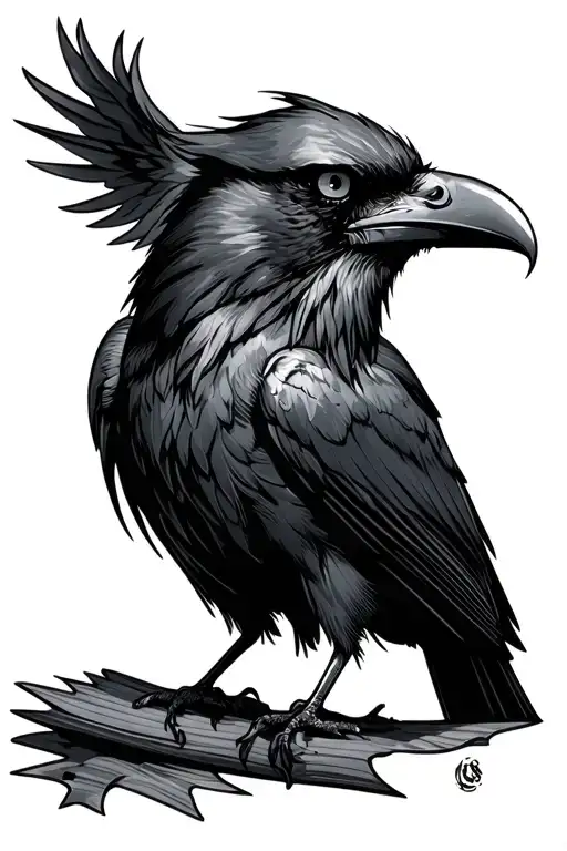 raven angry eyes tattoo design idea