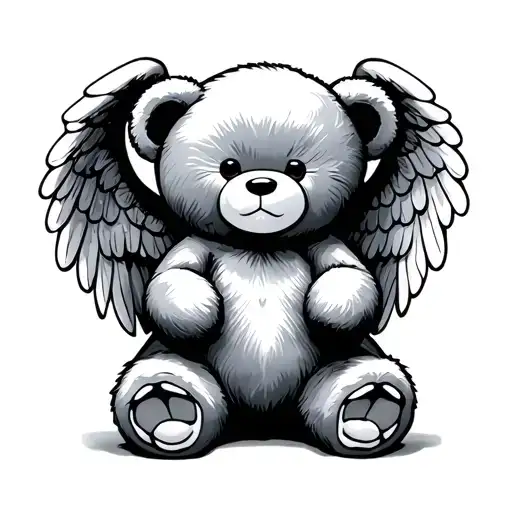 Angel Teddy Bear tattoo design idea