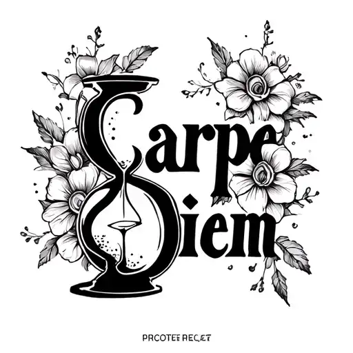 "Carpe Diem" hour glass tattoo design idea