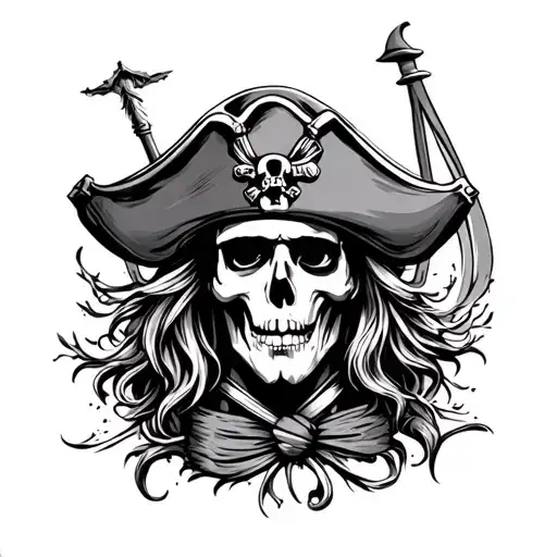 Beautiful Pirate tattoo design idea