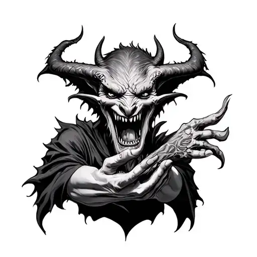 my inner demon holding tattoo design idea