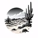 desert landscape tattoo design idea