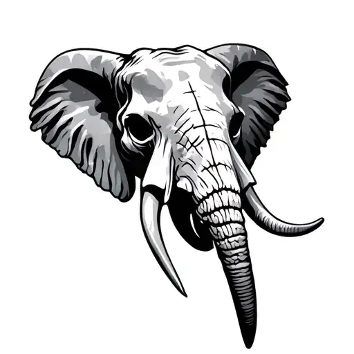 elephant skull tattoo design idea