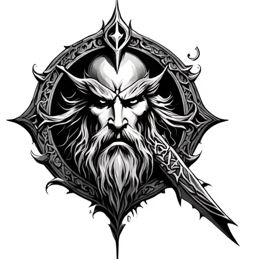 odin gates of vahalla tattoo design idea