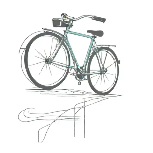 and quietly you can hear a bicycle rusting on the horizon tattoo design idea