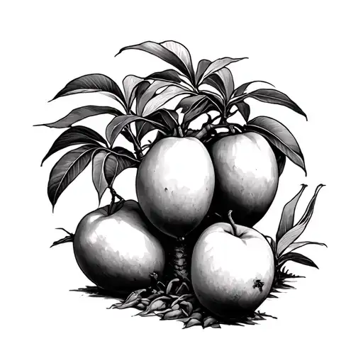 mango tree tattoo design idea
