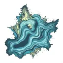 top down island topography map tattoo design idea