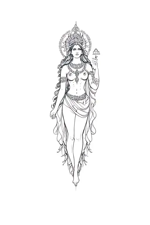 simple proud goddess tattoo design idea