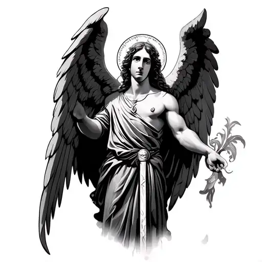 Archangel San Miguel tattoo design idea
