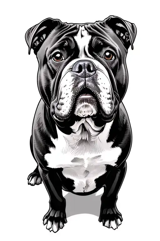 american xl bully dog tattoo design idea