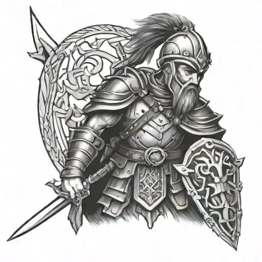 scottish warrior tattoo design idea