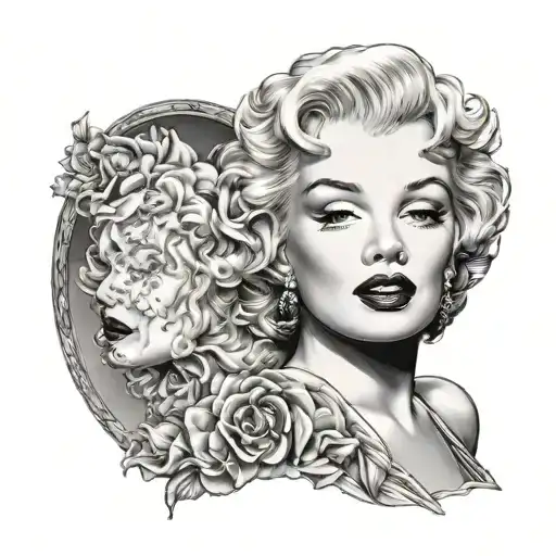 Marilyn Monroe portrait tattoo design idea