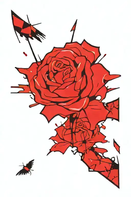 rock n roll combined tattoo design idea