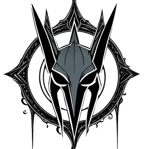 anubis round logo tattoo design idea