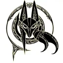 anubis round logo tattoo design idea