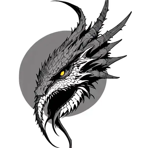 long tatto in the spine of Monster Hunter tattoo design idea