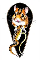 hamster guinea pig snake leopard gecko framed tattoo design idea
