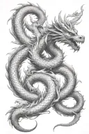 mythical dragon flying tattoo design idea
