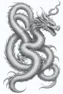 mythical dragon flying tattoo design idea
