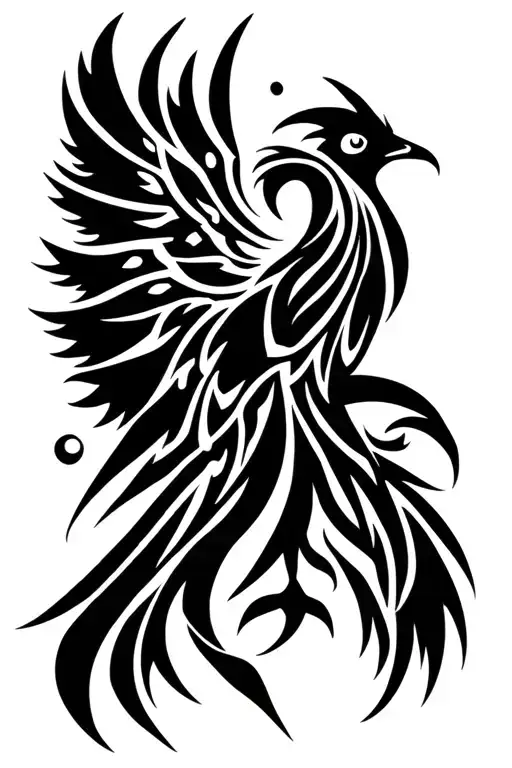 phoenix silhouette tattoo design idea