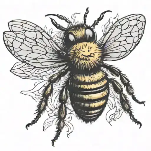 bee with crown tattoo design idea