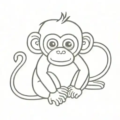 cute monkey full body tattoo design idea