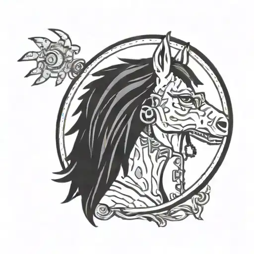 bojack horseman shooting himself in the mirror   tattoo design idea