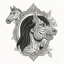 bojack horseman shooting himself in the mirror   tattoo design idea