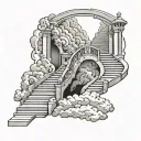 stair way to heaven tattoo design idea