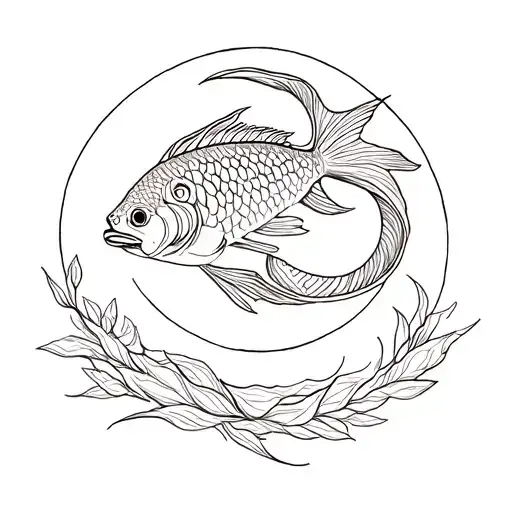 pisces, blessing tattoo design idea