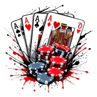 poker cards and chips tattoo design idea