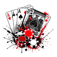 poker cards and chips tattoo design idea