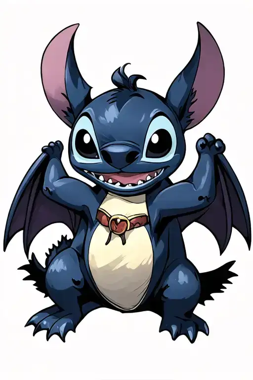 STITCH AND TOOTHLESS AS 2 DIFFERENT CHARITORS tattoo design idea