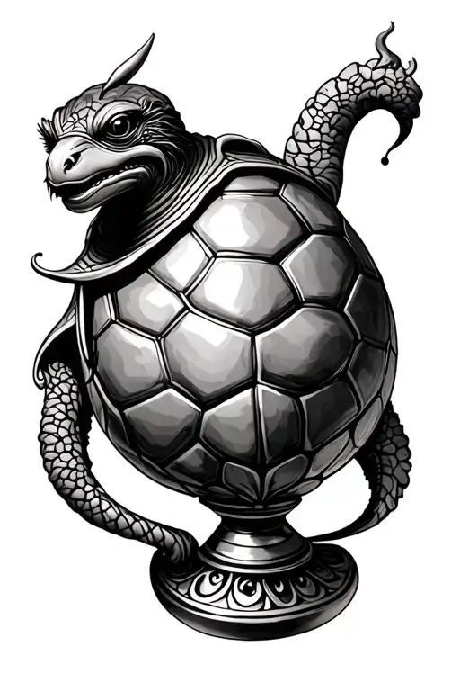 genie lamp smoke turtle tattoo design idea