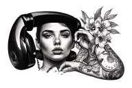 phone call tattoo design idea