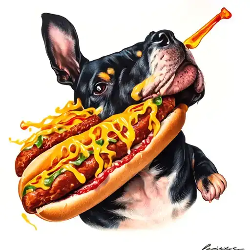Carlos Oliveira Hot Dog tattoo design idea