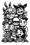 90's cartoon characters tattoo design idea