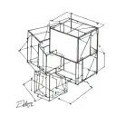 two cubes that overlap tattoo design idea
